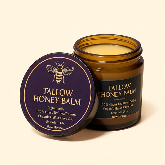 Organic Grass-Fed Beef Tallow Balm with Raw Honey